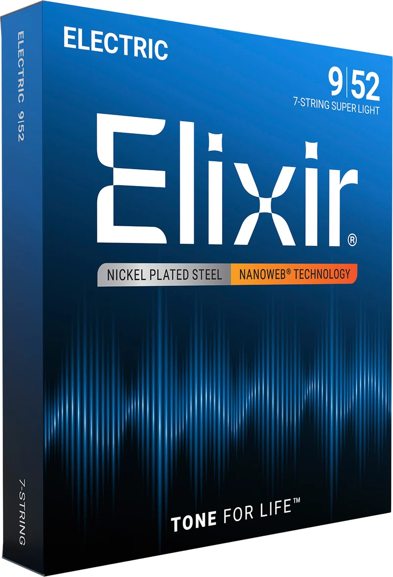 Jeu de cordes guitare électrique ELIXIR 12007 NANOWEB – 7 cordes Super Light 09-52