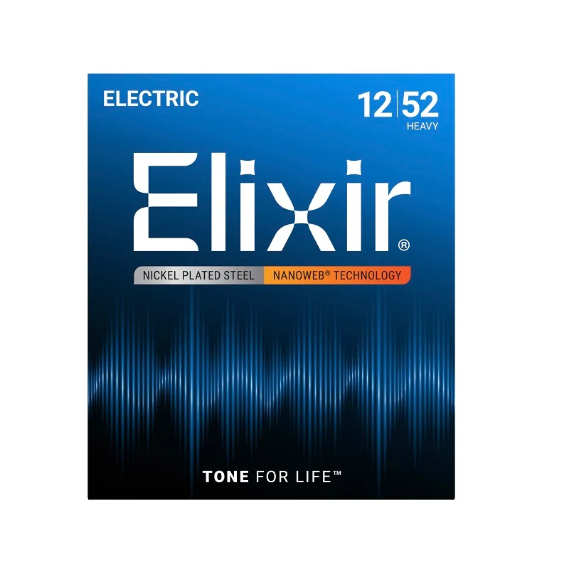 Jeu de cordes guitare électrique ELIXIR 12152 NANOWEB Heavy 12-52