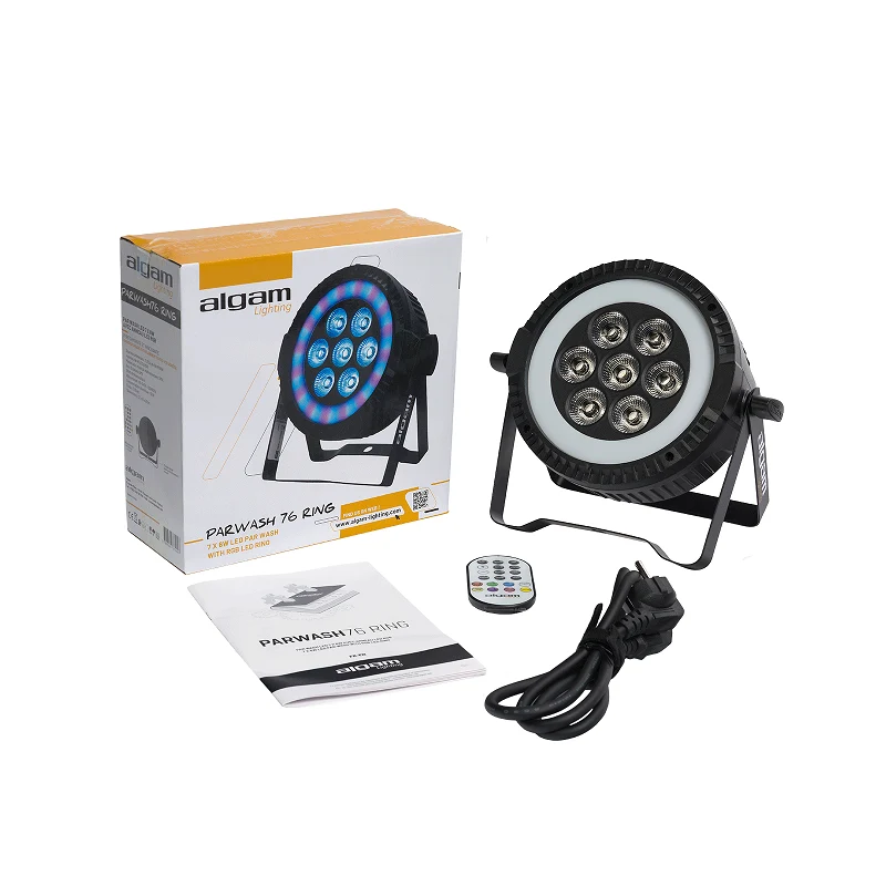 Wash – Projecteur PAR LED 7 x 6 W + Anneau LED RVB ALGAM LIGHTING PARWASH76-RING