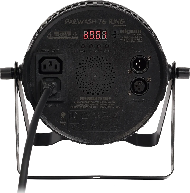 Wash – Projecteur PAR LED 7 x 6 W + Anneau LED RVB ALGAM LIGHTING PARWASH76-RING