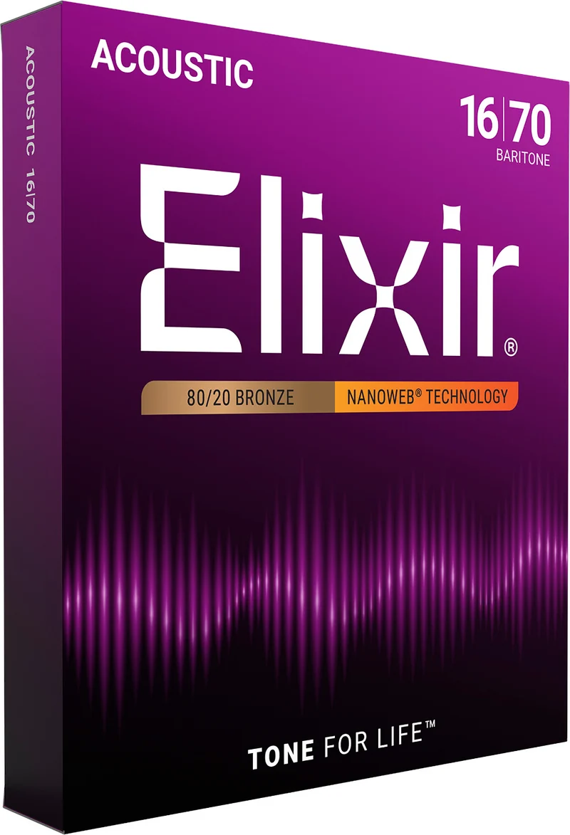 Jeu de Cordes Guitare Acoustique Baryton NANOWEB Bronze 16-70 – ELIXIR 11306