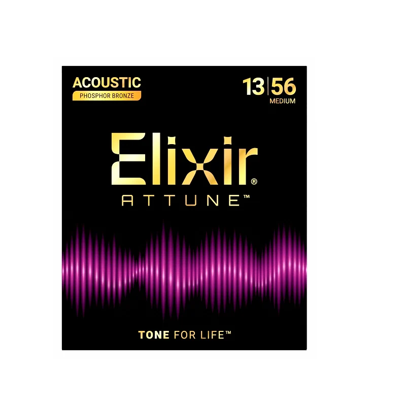 Jeu de Cordes Guitare Acoustique Elixir 21102 A.T. Attune Phosphor Bronze Medium 13-56