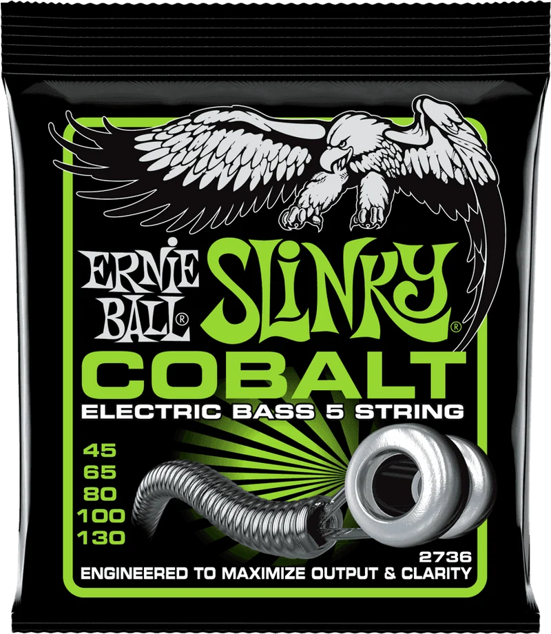 Jeu de Cordes Basse Cobalt – Slinky 5 Cordes 45-65-80-100-130 ERNIE BALL 2736