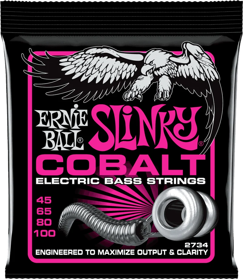 Jeu de Cordes Basse Cobalt Super Slinky 45-65-80-100 – ERNIE BALL 2734