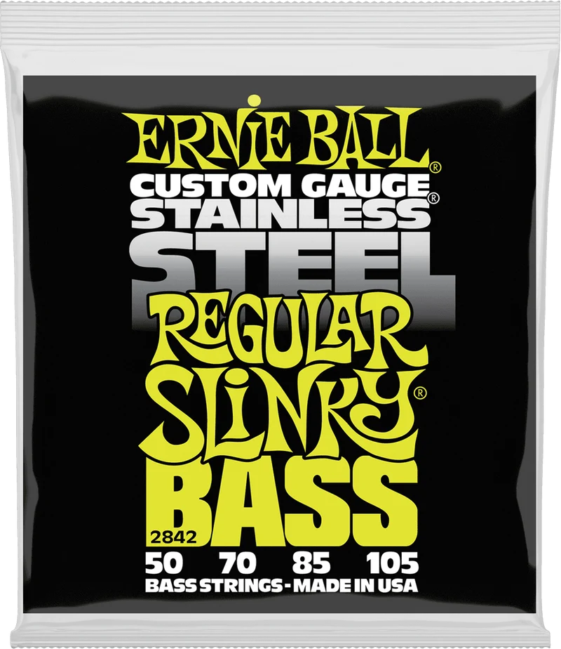 Jeu de Cordes Basse Stainless Steel – Regular Slinky 50-70-85-105 ERNIE BALL 2842