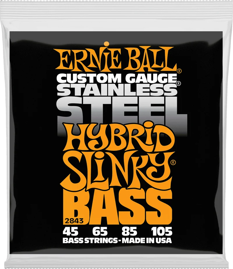 Jeu de Cordes Basse Stainless Steel Hybrid Slinky 45-65-85-105 ERNIE BALL 2843