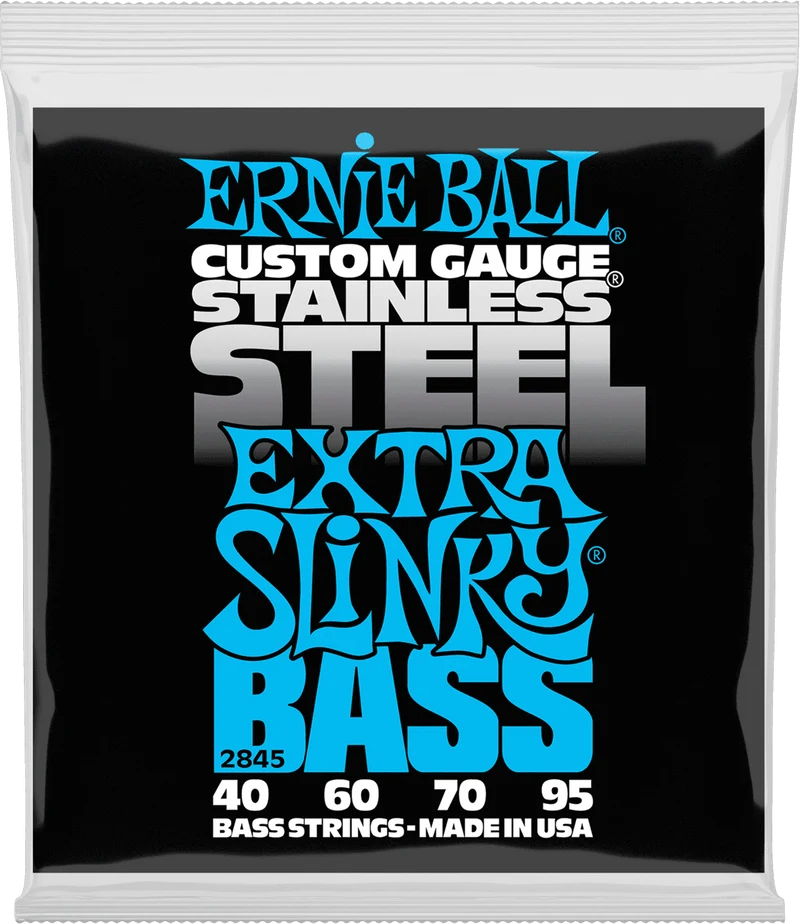 Jeu de Cordes Basse Stainless Steel Extra Slinky 40-60-70-95 ERNIE BALL 2845