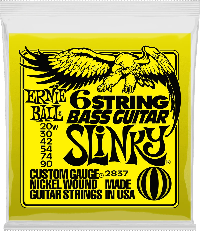 Jeu de Cordes Basse 6 Cordes – Slinky 20-30-42-54-74-90 ERNIE BALL 2837