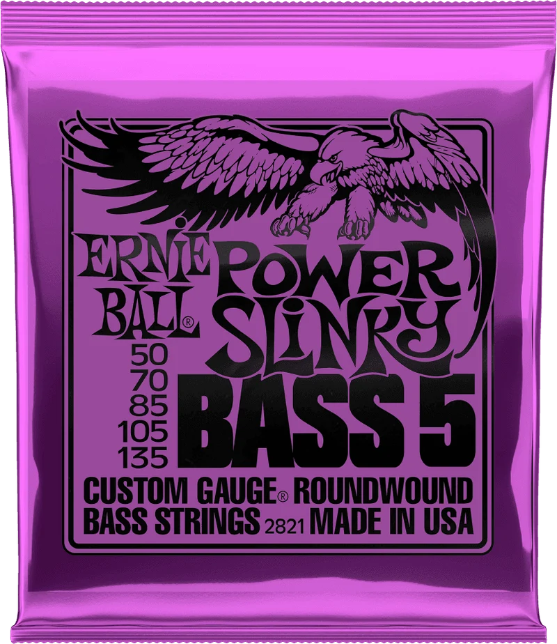 Jeu de Cordes Basse 5 Cordes – Power Slinky 50-70-85-105-135 ERNIE BALL 2821