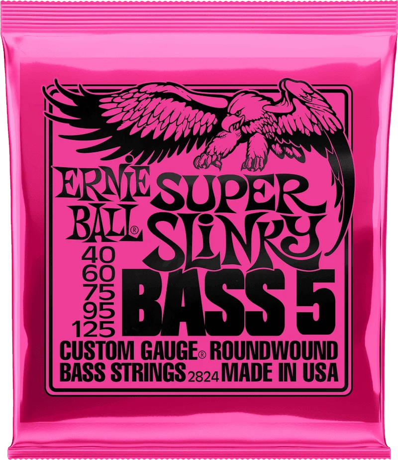 Jeu de Cordes Basse 5 Cordes – Super Slinky 40-60-75-95-125 ERNIE BALL 2824