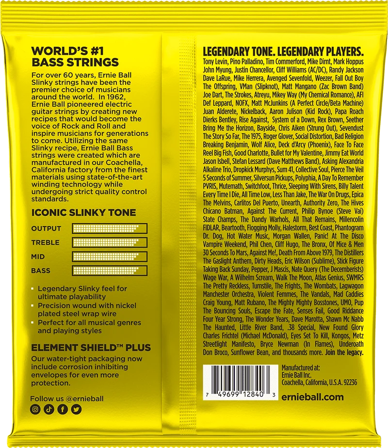 Jeu de Cordes Basse – Ernie Ball Beefy Slinky 65-80-100-130 2840