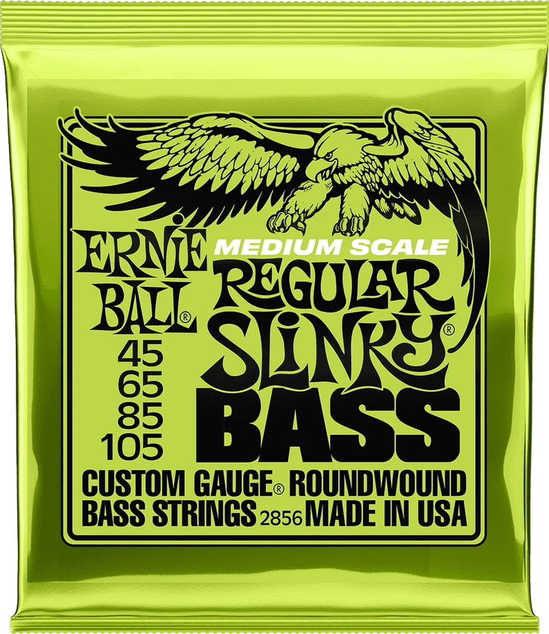 Jeu de Cordes Basse – Ernie Ball Regular Slinky Medium Scale 45-65-85-105 2856