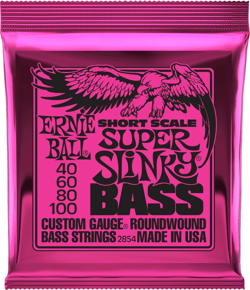 Jeu de Cordes Basse Short Scale – Ernie Ball Super Slinky 40-60-80-100 2854