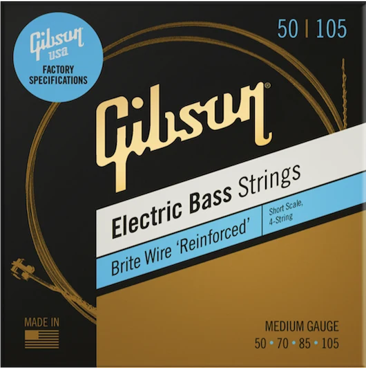 Jeu de Cordes Basse Short Scale – Gibson Brite Wire Electric Bass Roundwound Medium 50-70-85-105 SSM