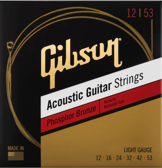 Jeu de Cordes Phosphor Bronze Acoustic Light 12-53 GIBSON PB12