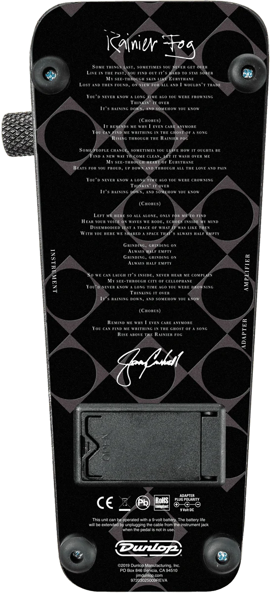 Pédale Wah Signature – Jerry Cantrell Cry Baby Distressed Black Limited DUNLOP JC95B
