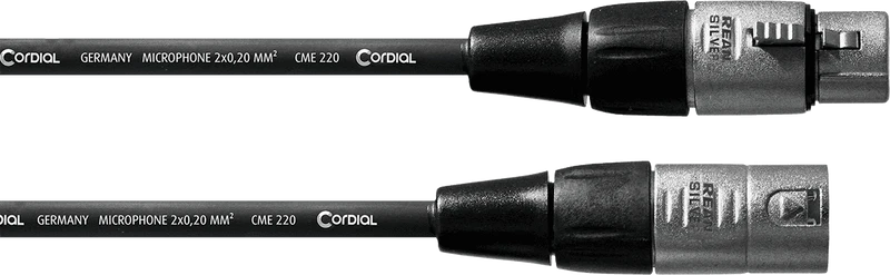 CORDIAL Essentials CCM 0.5 FM – Câble micro XLR femelle / XLR mâle 0,5 m