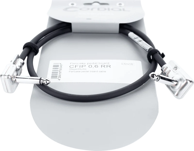 CORDIAL CFIP0.15RR – Câble patch 15 cm avec fiches jack 6,35 mm coudées « Pancake »
