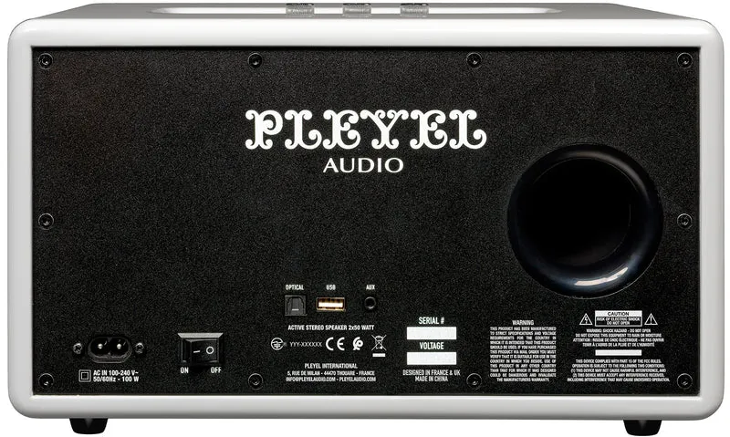 PLEYEL Imperator 250 – Enceinte Bluetooth stéréo 2 × 50 W Blanc laqué