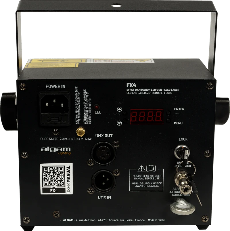 ALGAM LIGHTING FX-4 – Combo 4-en-1 LED (Gobost, Magic Ball, Stroboscope, Laser RG)