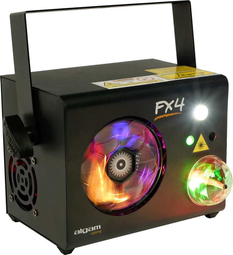 ALGAM LIGHTING FX-4 – Combo 4-en-1 LED (Gobost, Magic Ball, Stroboscope, Laser RG)