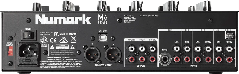 NUMARK M6 USB – Table de mixage DJ 4 voies USB