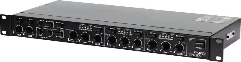 ALGAM AUDIO MZR 1005 – Mixeur zoneur rackable 5 entrées stéréo / 2 + 1 zones