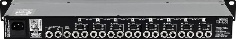 ALGAM AUDIO MR-1602 – Mixeur 8 canaux stéréo rackable 1U