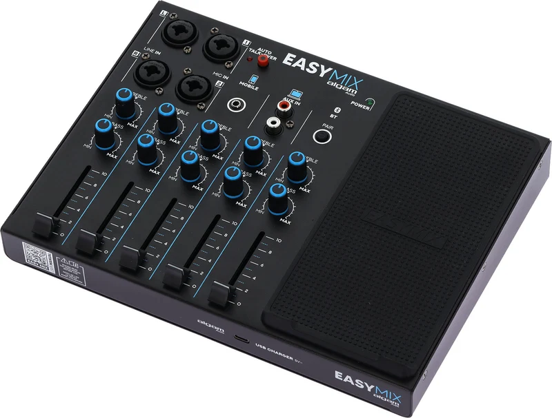 ALGAM AUDIO EasyMix – Console de mixage 5 canaux avec Bluetooth et fonction Talkover