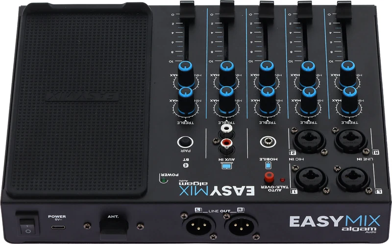 ALGAM AUDIO EasyMix – Console de mixage 5 canaux avec Bluetooth et fonction Talkover
