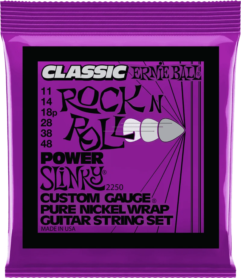 ERNIE BALL 2250 Power Slinky Classic Rock’n’Roll 11-48 – Jeu de cordes guitare électrique