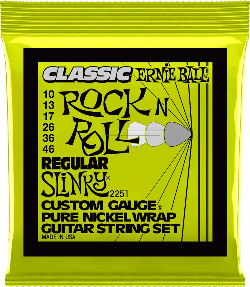 ERNIE BALL 2251 Regular Slinky Classic Rock’n’Roll 10-46 – Jeu de cordes guitare électrique