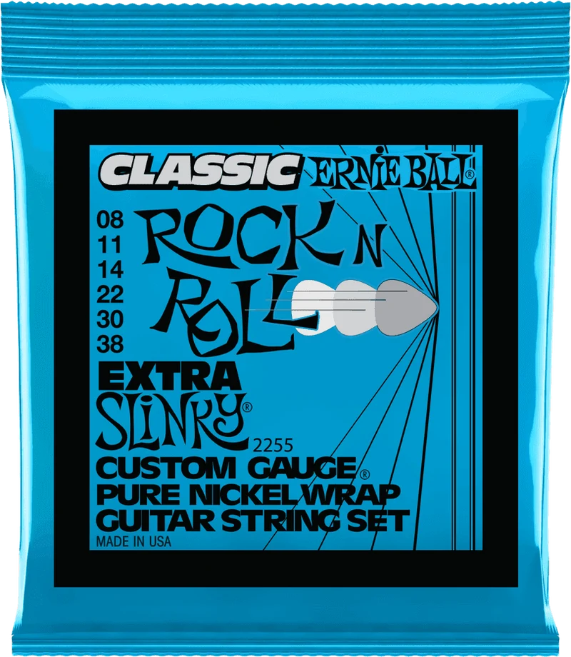 ERNIE BALL 2255 Extra Slinky Classic Rock ’n’ Roll 8-38 – Jeu de cordes guitare électrique