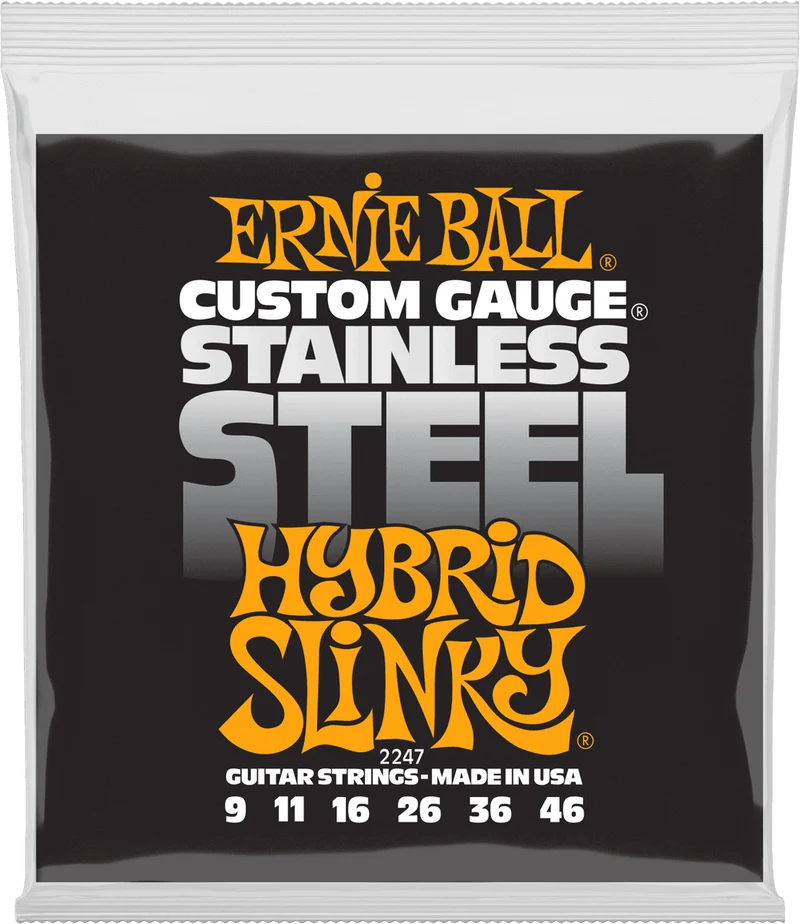 ERNIE BALL 2247 Hybrid Slinky Stainless Steel 9-46 – Jeu de cordes guitare électrique