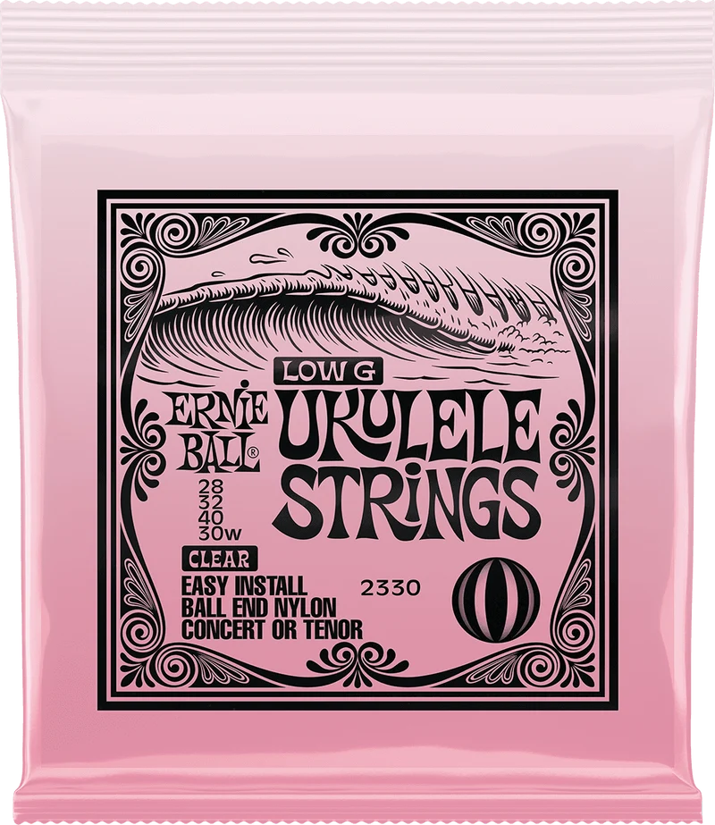 ERNIE BALL 2330 Nylon clair à boule – Sol filé 28-40 – Jeu de cordes pour ukulélé concert ou ténor