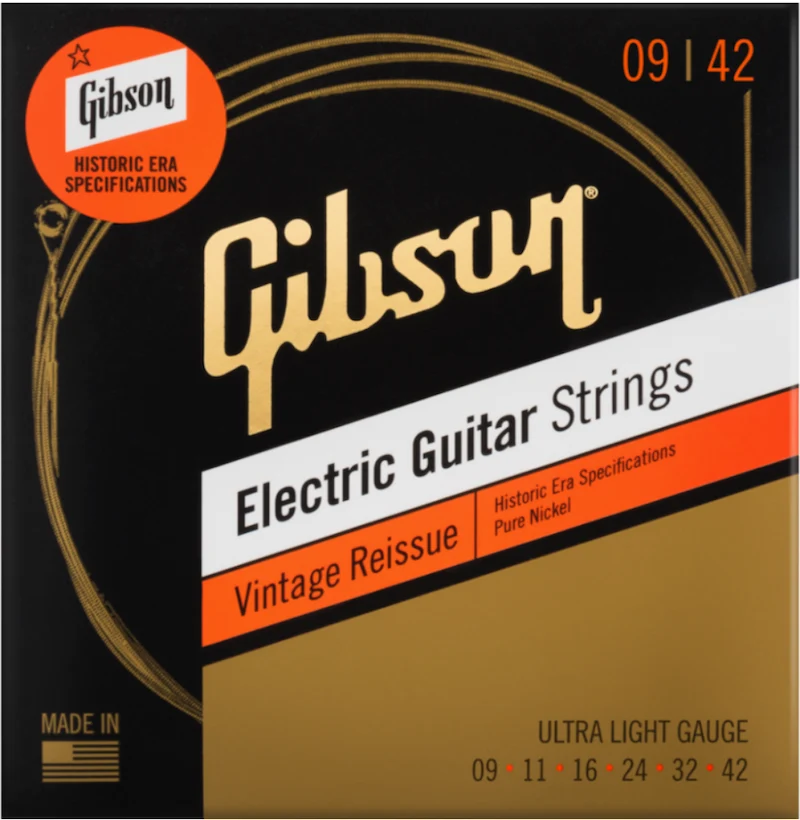 GIBSON Vintage Reissue Electric Ultra-Light 09-42 – Jeu de cordes guitare électrique