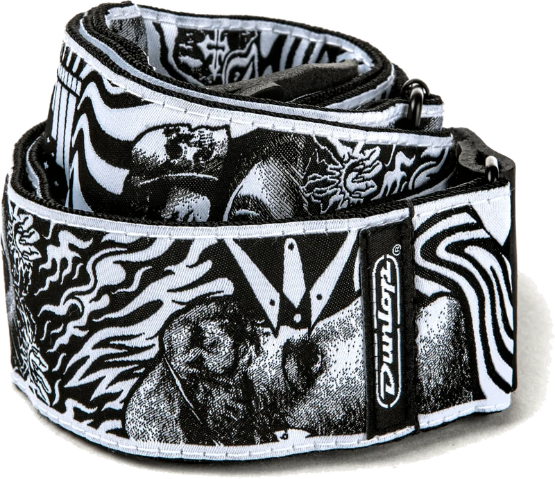 Jim Dunlop I Love Dust Skulls Black/White ILD04 – Courroie guitare