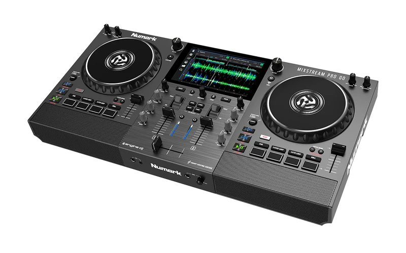 Numark Mixstream Pro Go – Contrôleur DJ autonome 2 voies avec WiFi, enceintes intégrées et batterie