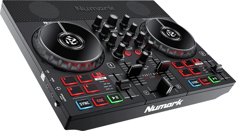 Contrôleur DJ 2 voies – 8 pads, carte son et jeux de lumières MONITOR