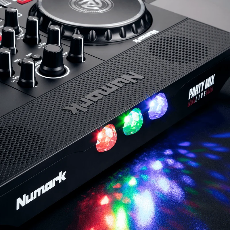 Contrôleur DJ 2 voies – 8 pads, carte son et jeux de lumières MONITOR