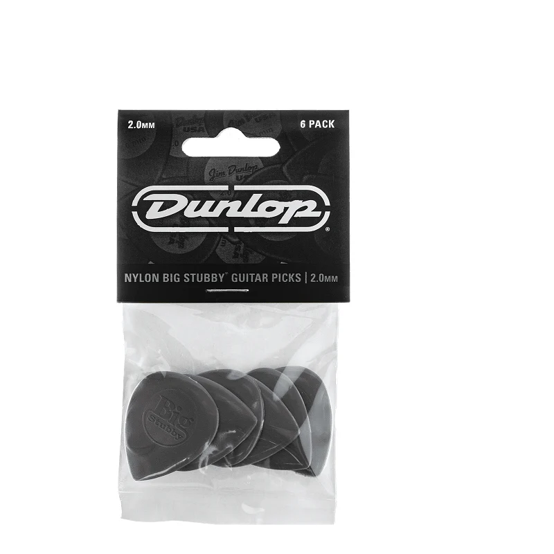 Dunlop Player’s Pack 445P2.0 – Pack de 6 médiators Nylon Big Stubby 2,0 mm