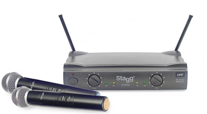 STAGG SUW50 – Système de microphones à main sans fil UHF True Diversity 2 canaux