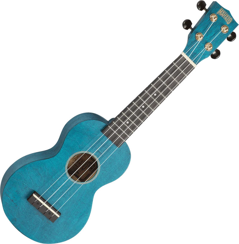 Ukulélé soprano Slimline bleu satin + housse Mahalo MS1-TBU
