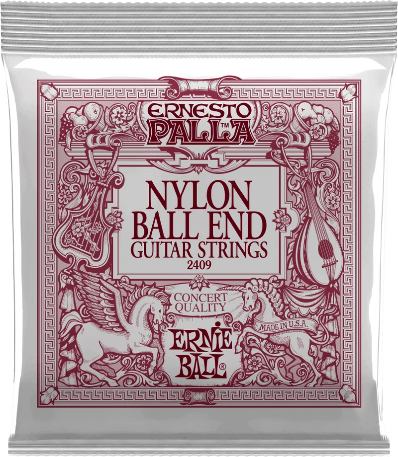 Jeu de cordes ERNIE BALL 2409 Nylon noir – métal doré à boule – guitare classique