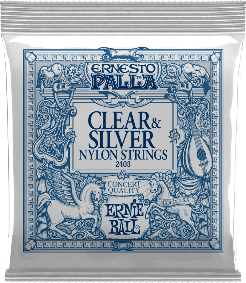 Jeu de cordes ERNIE BALL 2403 Nylon Clair / Métal Argenté – guitare classique