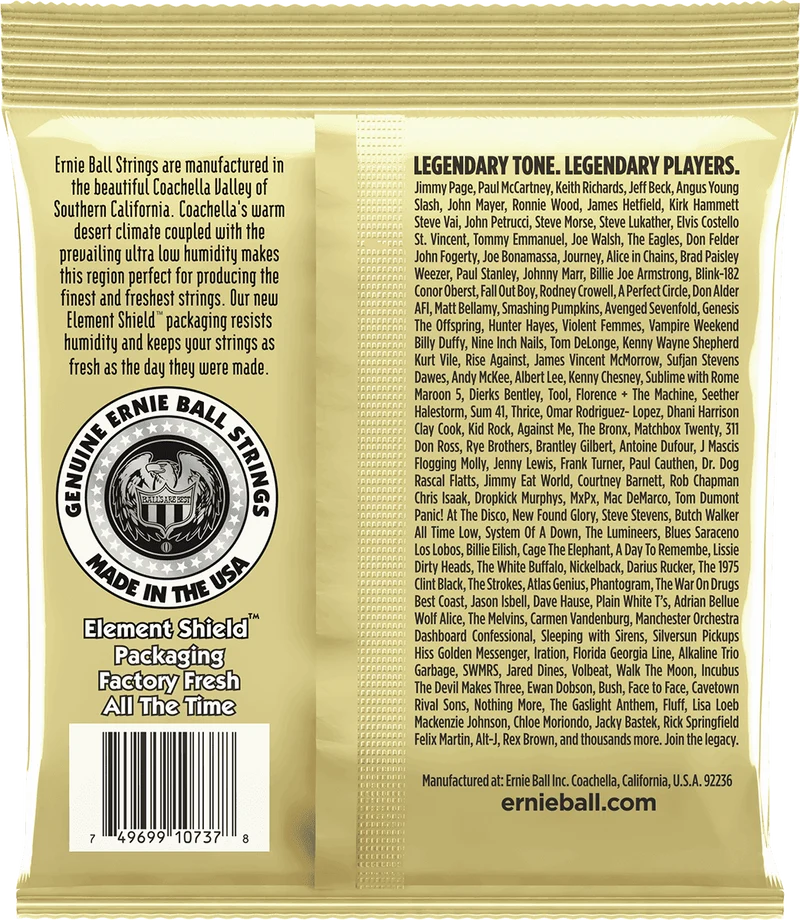 Jeu de cordes ERNIE BALL 2013 Earthwood – guitare acoustique 12 cordes – Custom Light 10-48