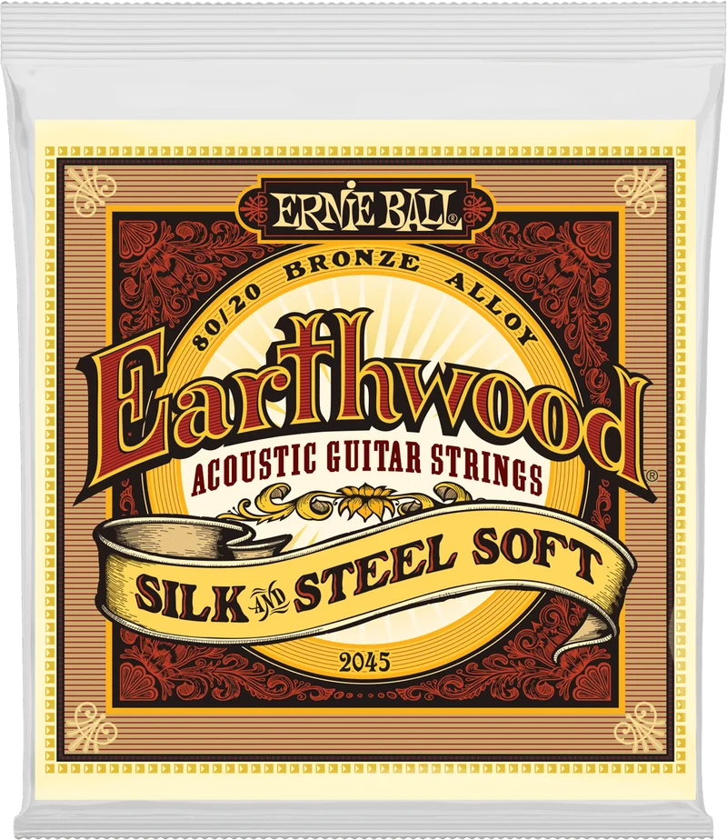 Jeu de cordes ERNIE BALL 2045 Earthwood Bronze – guitare acoustique – Silk & Steel Soft 11-52