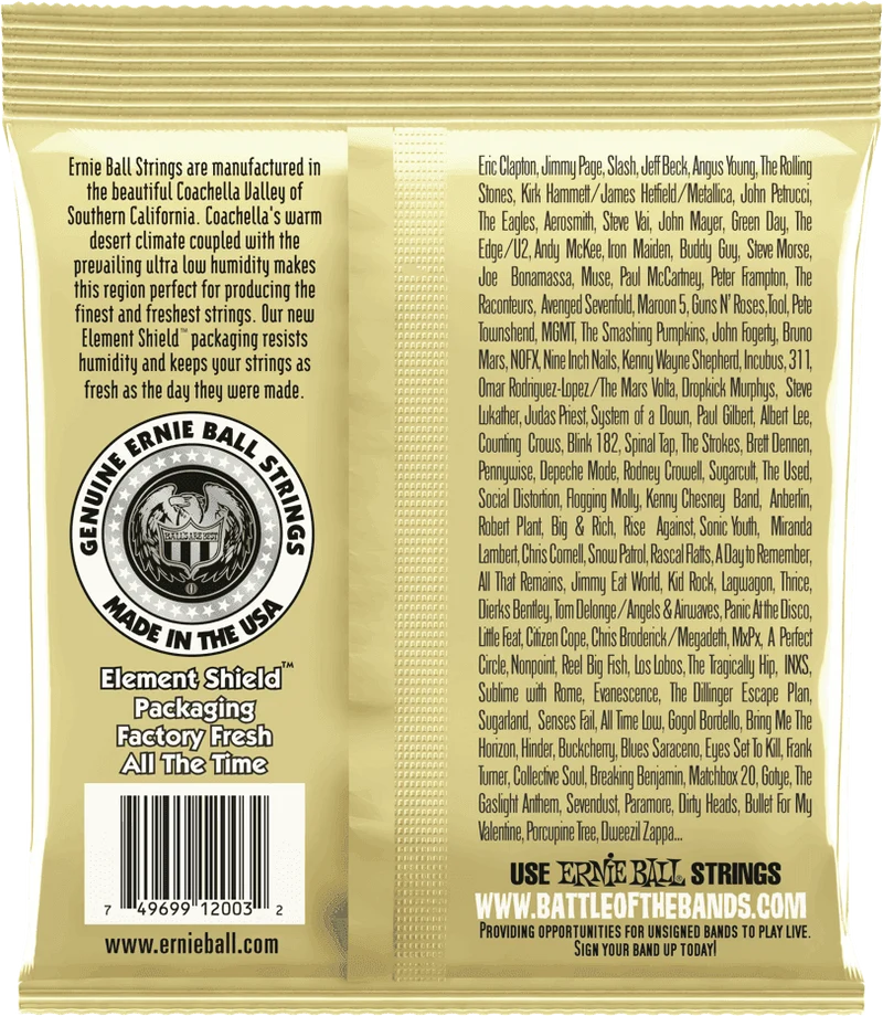 Jeu de cordes ERNIE BALL 2003 Earthwood Bronze – guitare acoustique – Medium Light 12-54