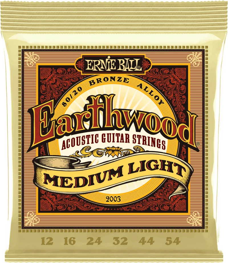 Jeu de cordes ERNIE BALL 2003 Earthwood Bronze – guitare acoustique – Medium Light 12-54