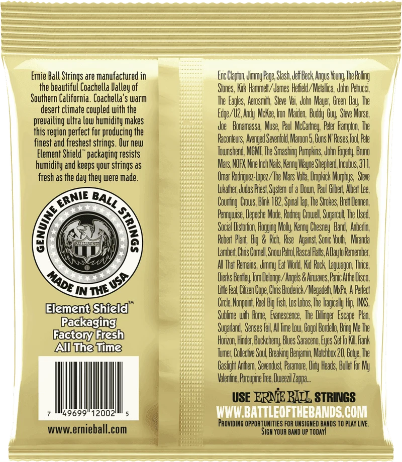 Jeu de cordes ERNIE BALL 2002 Earthwood Bronze – guitare acoustique – Medium 13-56